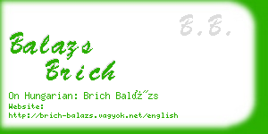 balazs brich business card